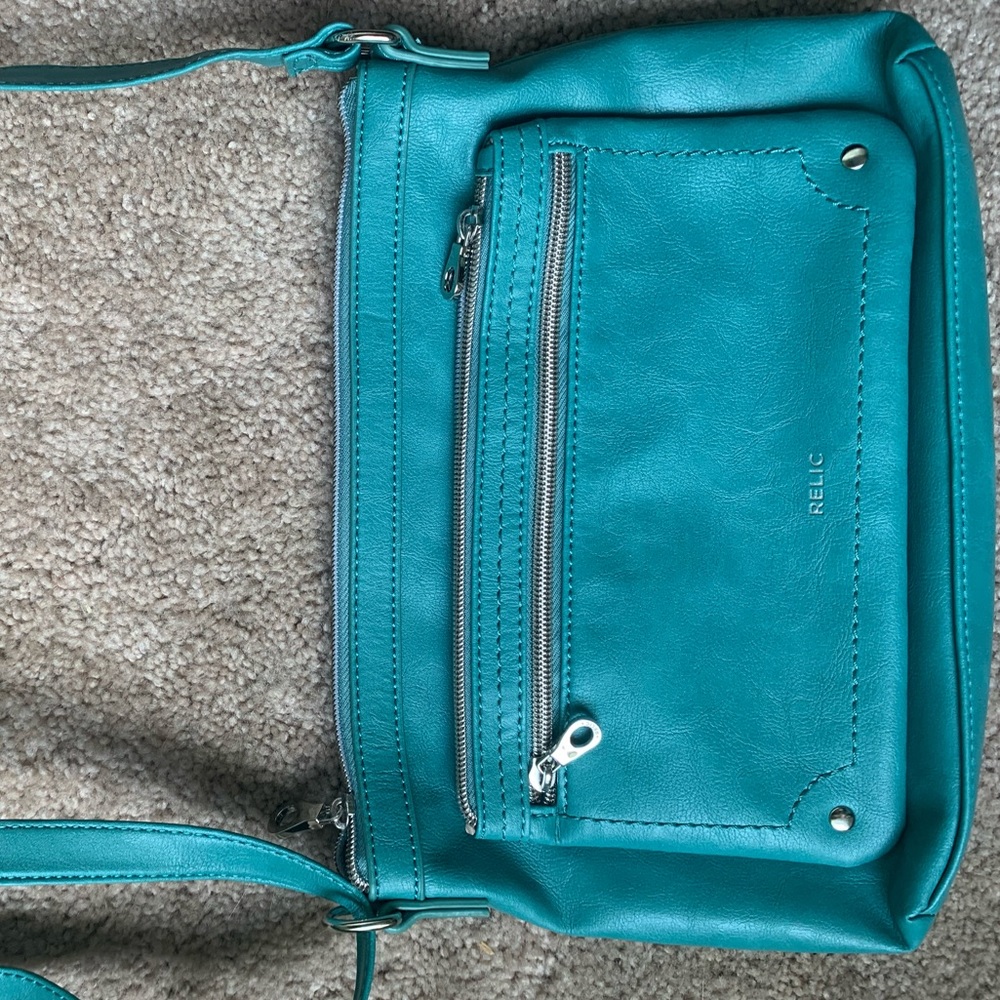 Relic leather crossbody teal